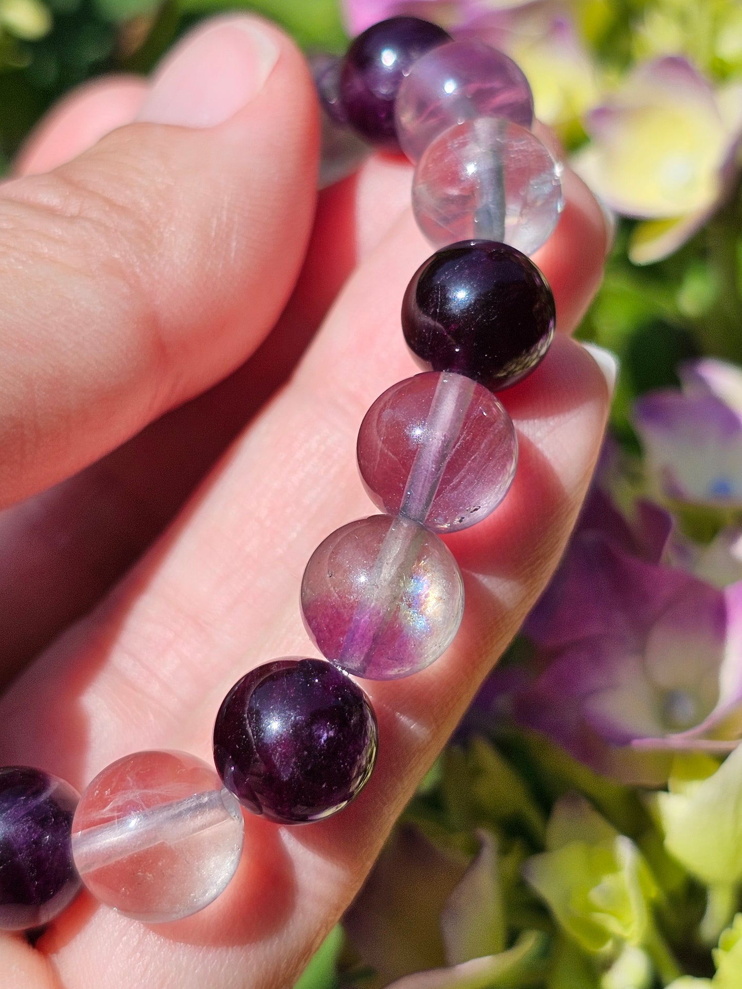 Bracelet Fluorite arc en ciel 10mm n°2