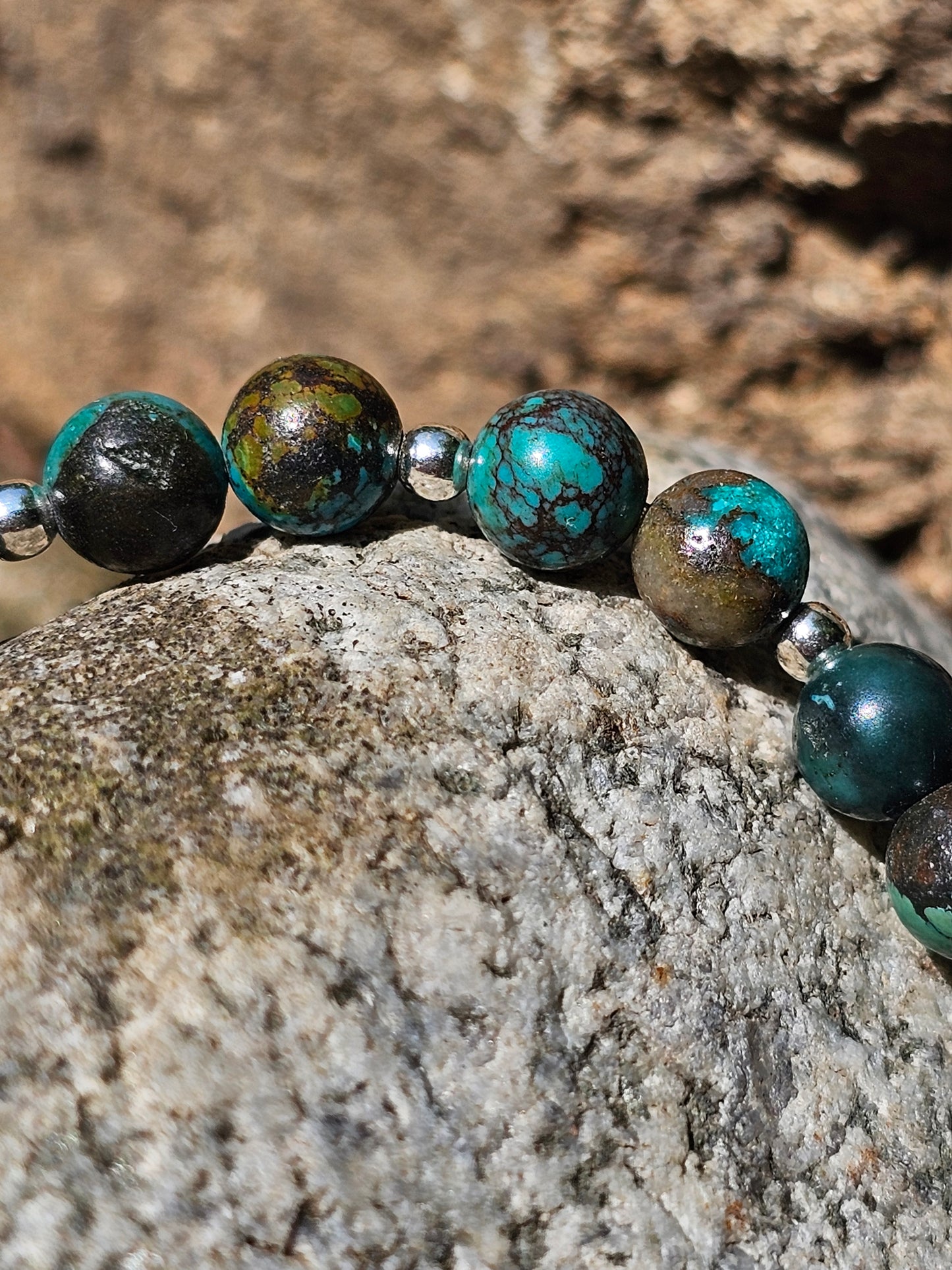 Bracelet Turquoise naturelle et argent