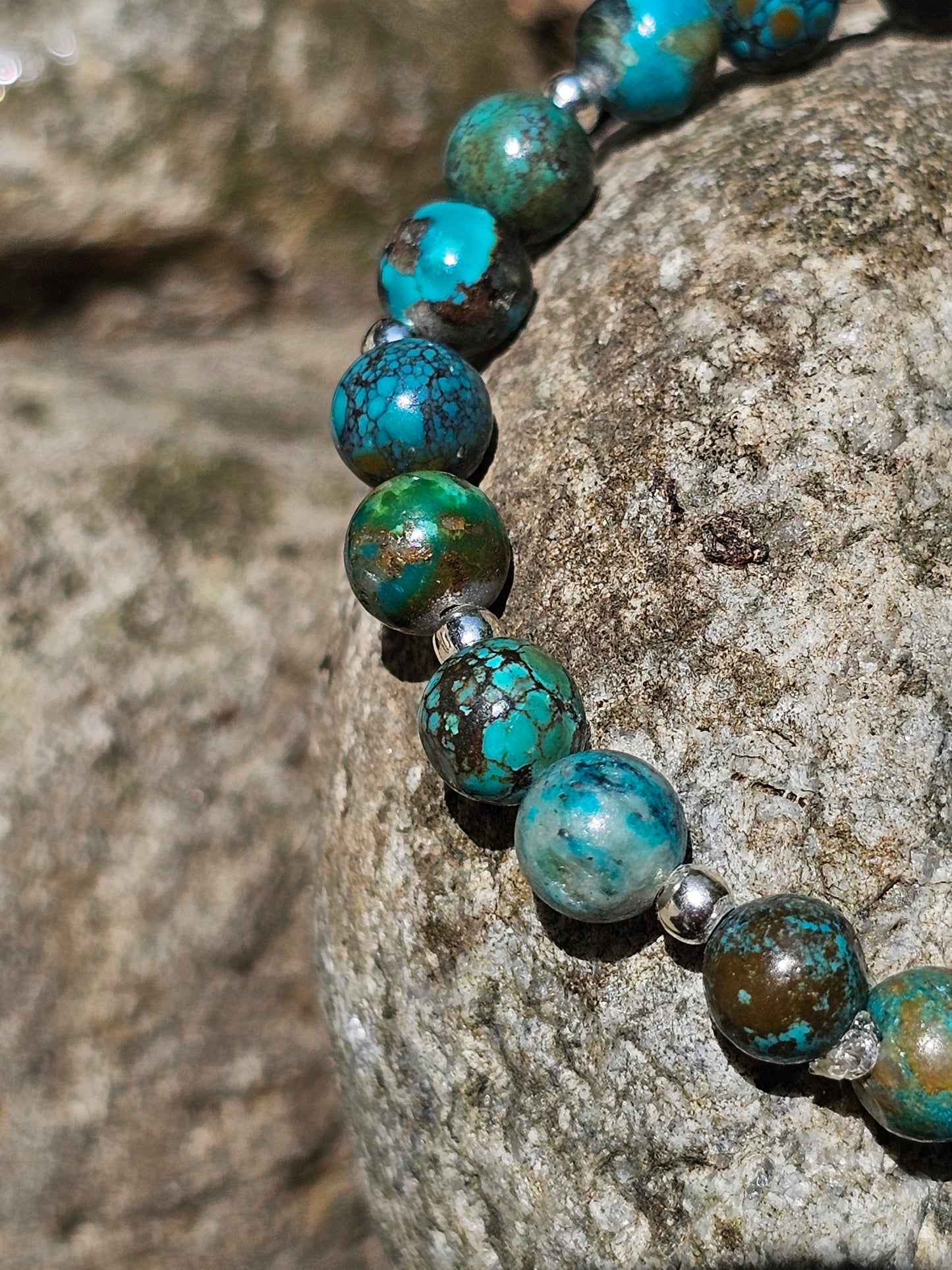 Bracelet Turquoise naturelle et argent