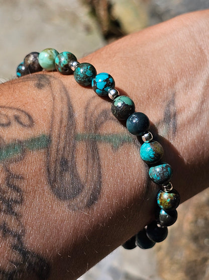 Bracelet Turquoise naturelle et argent