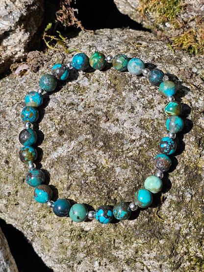 Bracelet Turquoise naturelle et argent