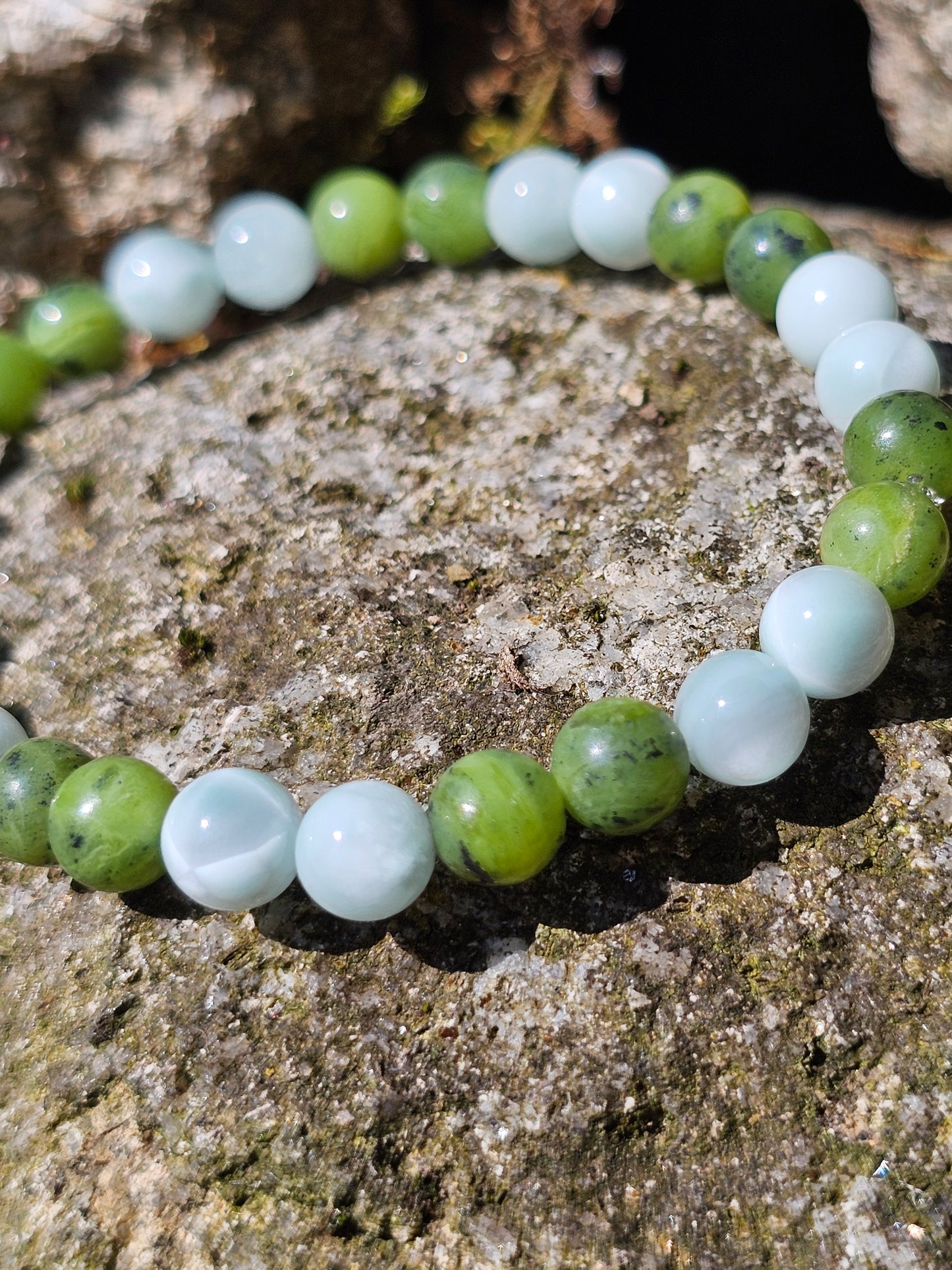 Bracelet Garniérite et jade néphrite