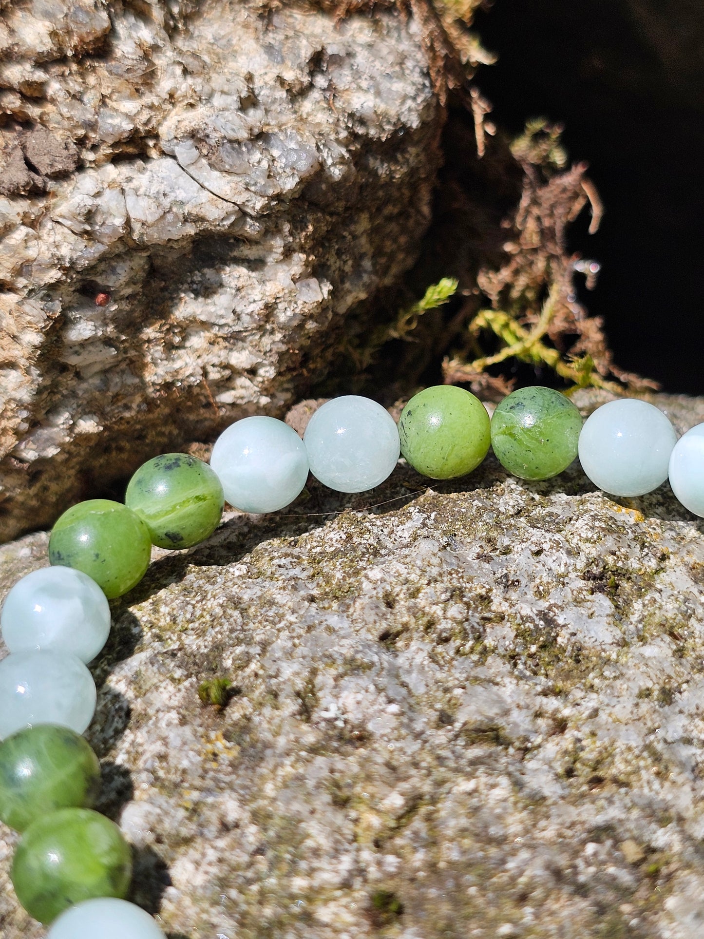 Bracelet Garniérite et jade néphrite