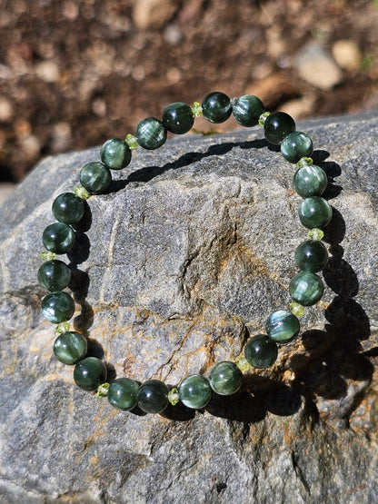 Bracelet Séraphinite et Péridot