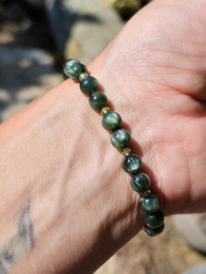 Bracelet Séraphinite et Péridot