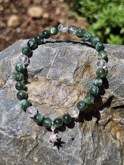 Bracelet "étoile" Séraphinite et cristal de roche