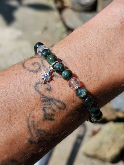 Bracelet "étoile" Séraphinite et cristal de roche