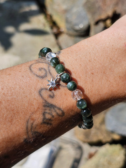 Bracelet "étoile" Séraphinite et cristal de roche