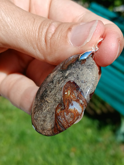 Pendentif Agate mousse rouge n°6
