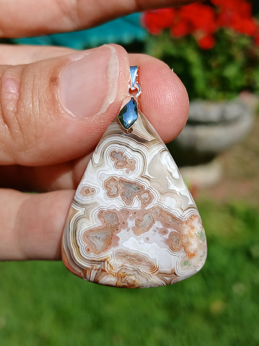 Pendentif Agate crazy lace n°1