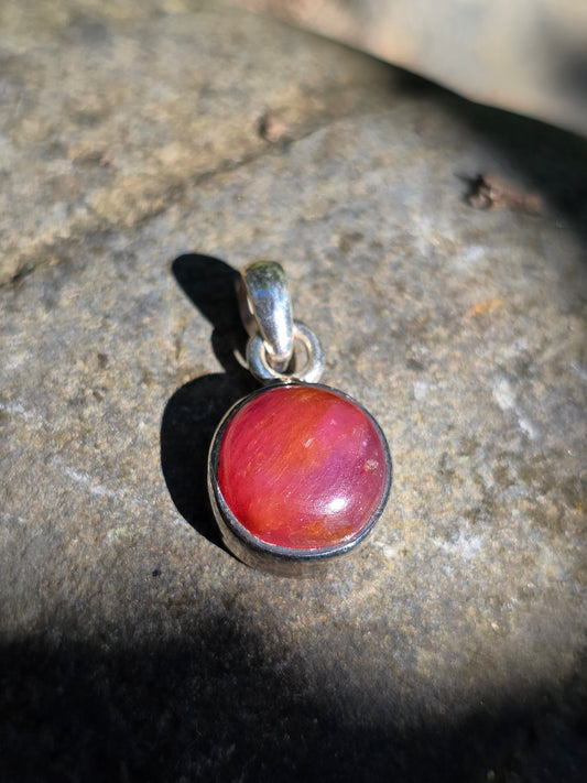 Pendentif rare en Spinelle rouge sertie argent 925 n°2