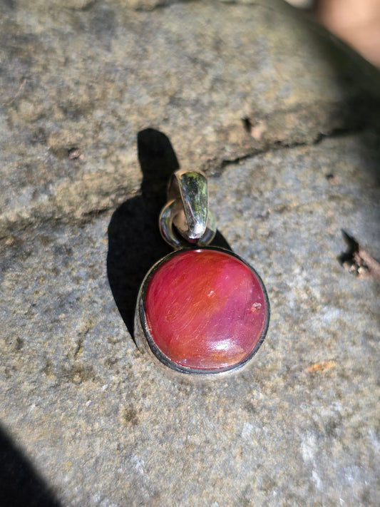 Pendentif rare en Spinelle rouge sertie argent 925 n°2