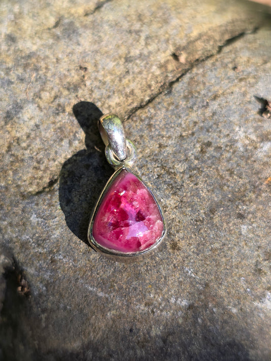 Pendentif rare en Spinelle rouge sertie argent 925 n°3