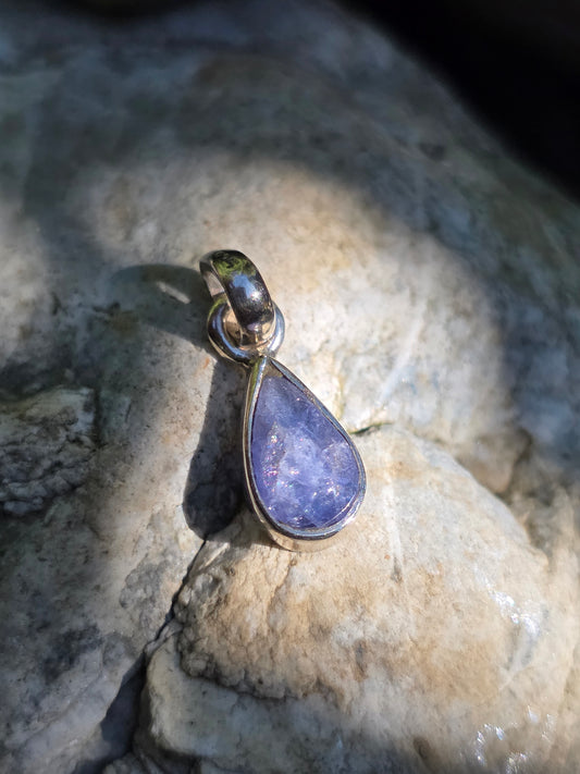 Pendentif rare en Tanzanite sertie argent 925 n°2