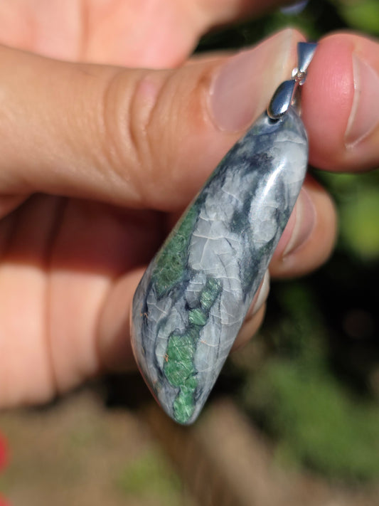 Pendentif Smaragdite de Corse n°5