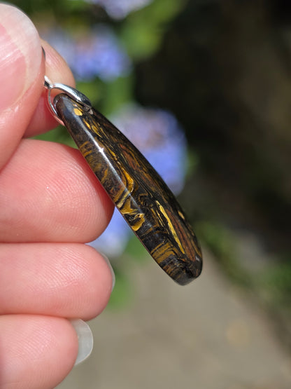 Pendentif Œil de fer (hématite, Jaspe rouge, Œil de tigre) n°9