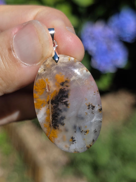 Pendentif Agate dendritique d'Inde n°8