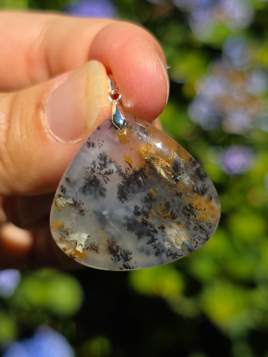 Pendentif Agate dendritique d'Inde n°10