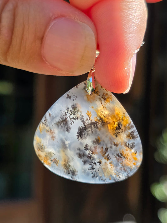 Pendentif Agate dendritique d'Inde n°10