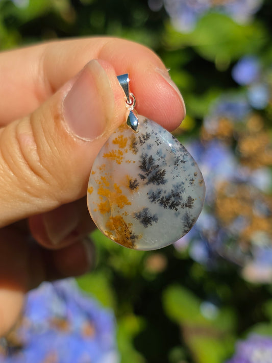 Pendentif Agate dendritique d'Inde n°11
