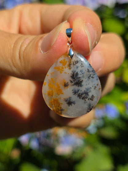 Pendentif Agate dendritique d'Inde n°11