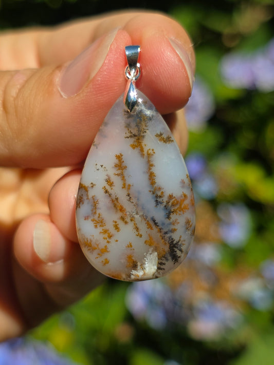 Pendentif Agate dendritique d'Inde n°13