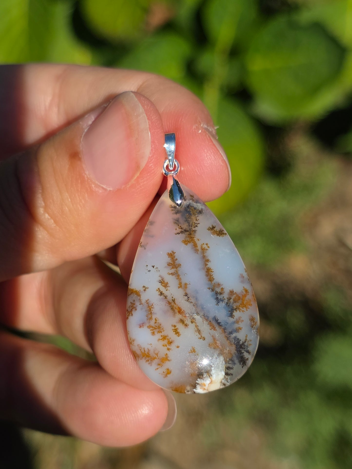 Pendentif Agate dendritique d'Inde n°13