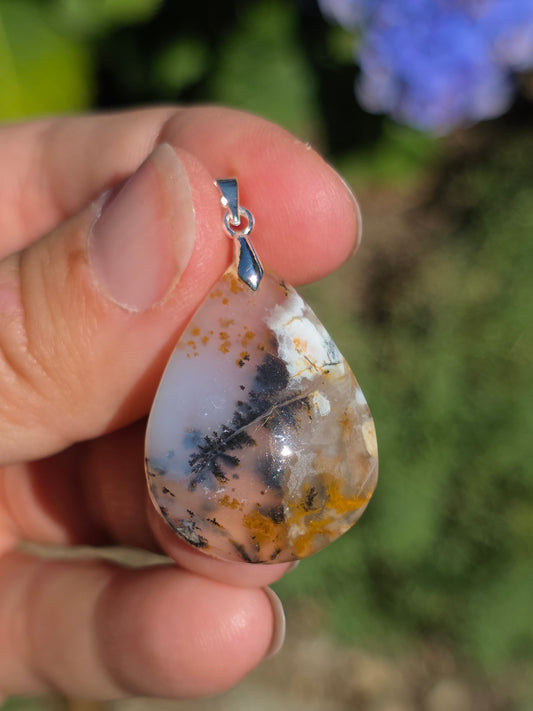 Pendentif Agate dendritique d'Inde n°14