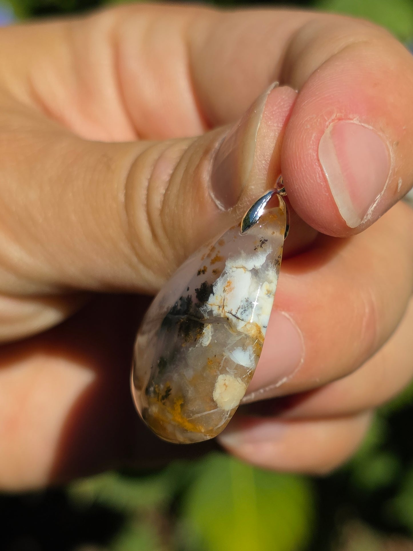 Pendentif Agate dendritique d'Inde n°14
