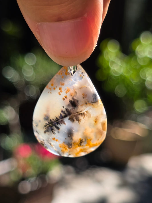 Pendentif Agate dendritique d'Inde n°14