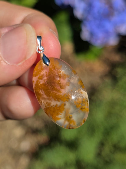 Pendentif Agate dendritique d'Inde n°17