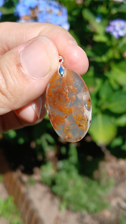 Pendentif Agate dendritique d'Inde n°17