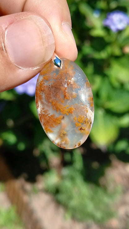 Pendentif Agate dendritique d'Inde n°17