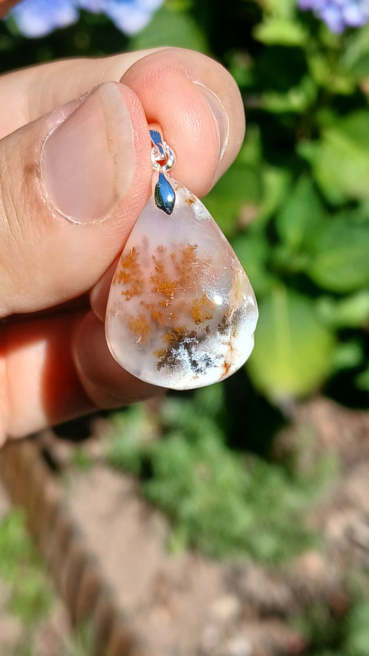 Pendentif Agate dendritique d'Inde n°18