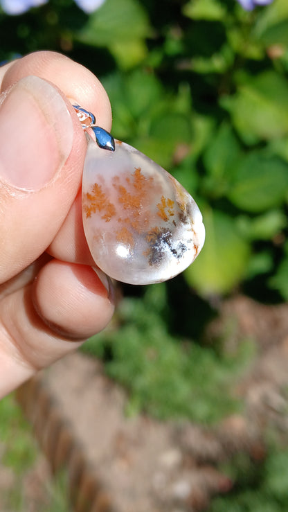 Pendentif Agate dendritique d'Inde n°18