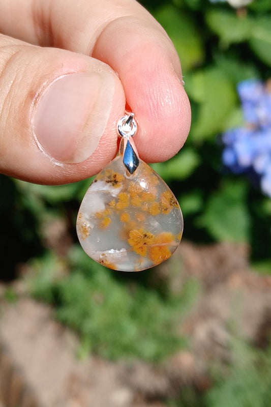 Pendentif Agate dendritique d'Inde n°19