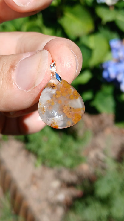 Pendentif Agate dendritique d'Inde n°19
