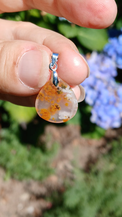 Pendentif Agate dendritique d'Inde n°19