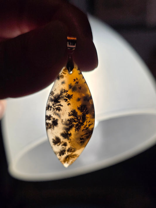 Pendentif Agate dendritique d'Inde n°12