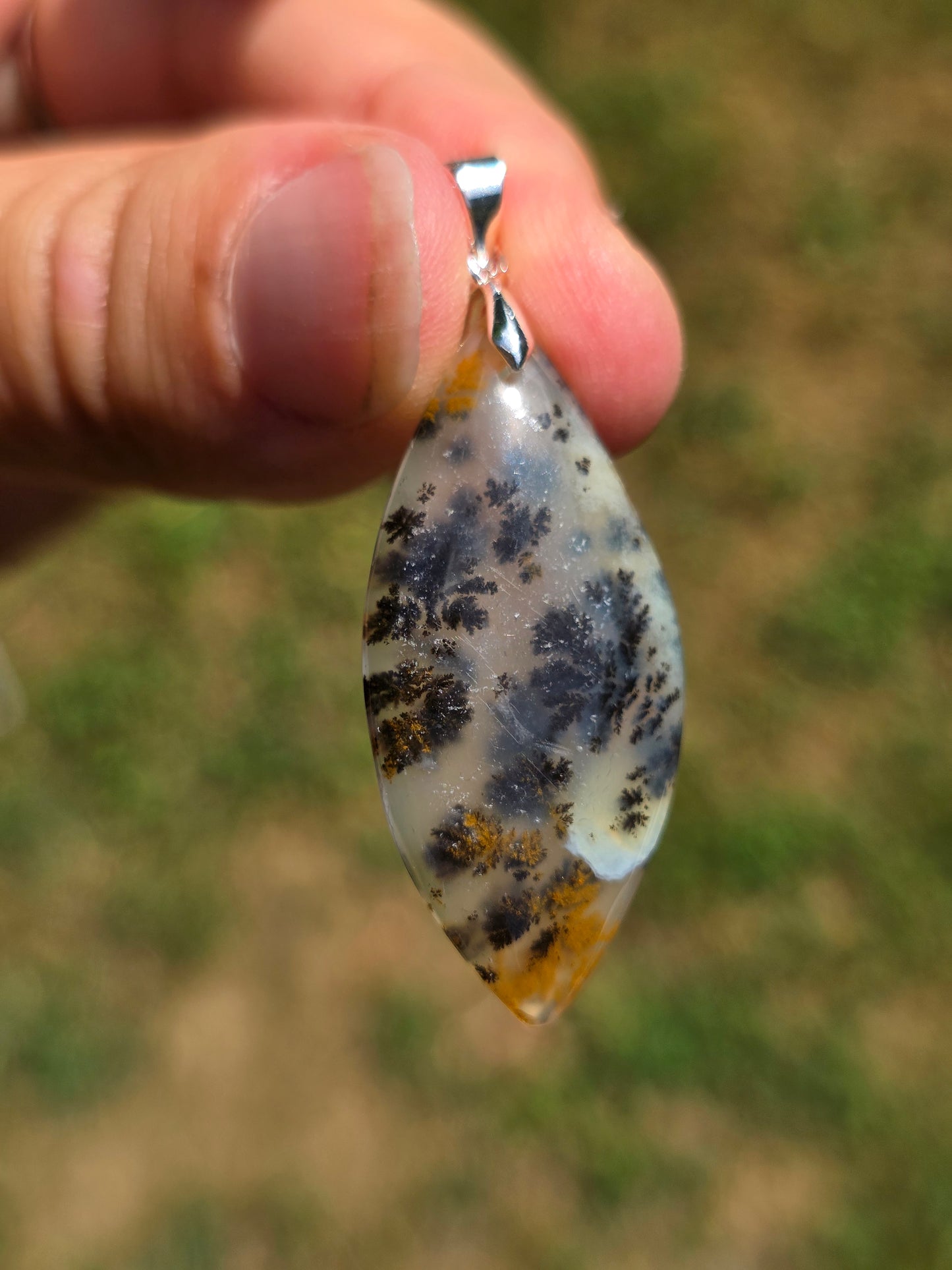 Pendentif Agate dendritique d'Inde n°12
