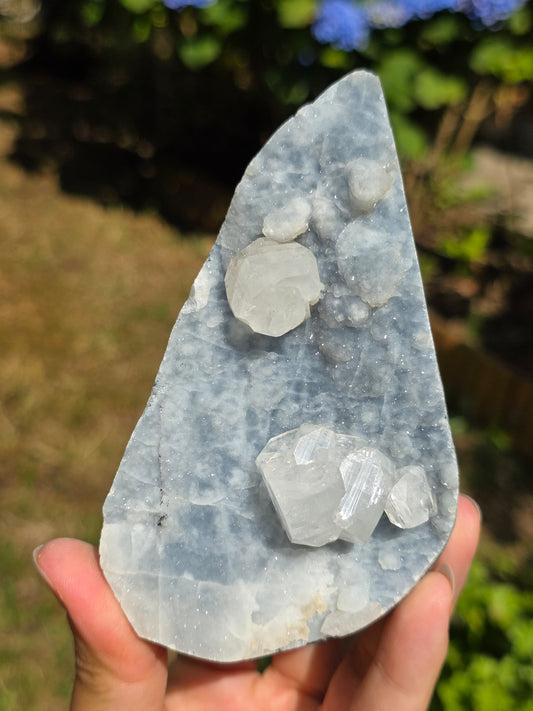 Calcédoine bleue avec Apophyllite n°5