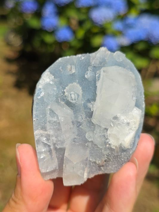 Calcédoine bleue avec Apophyllite n°8