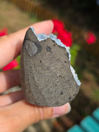 Calcédoine bleue avec Apophyllite n°13