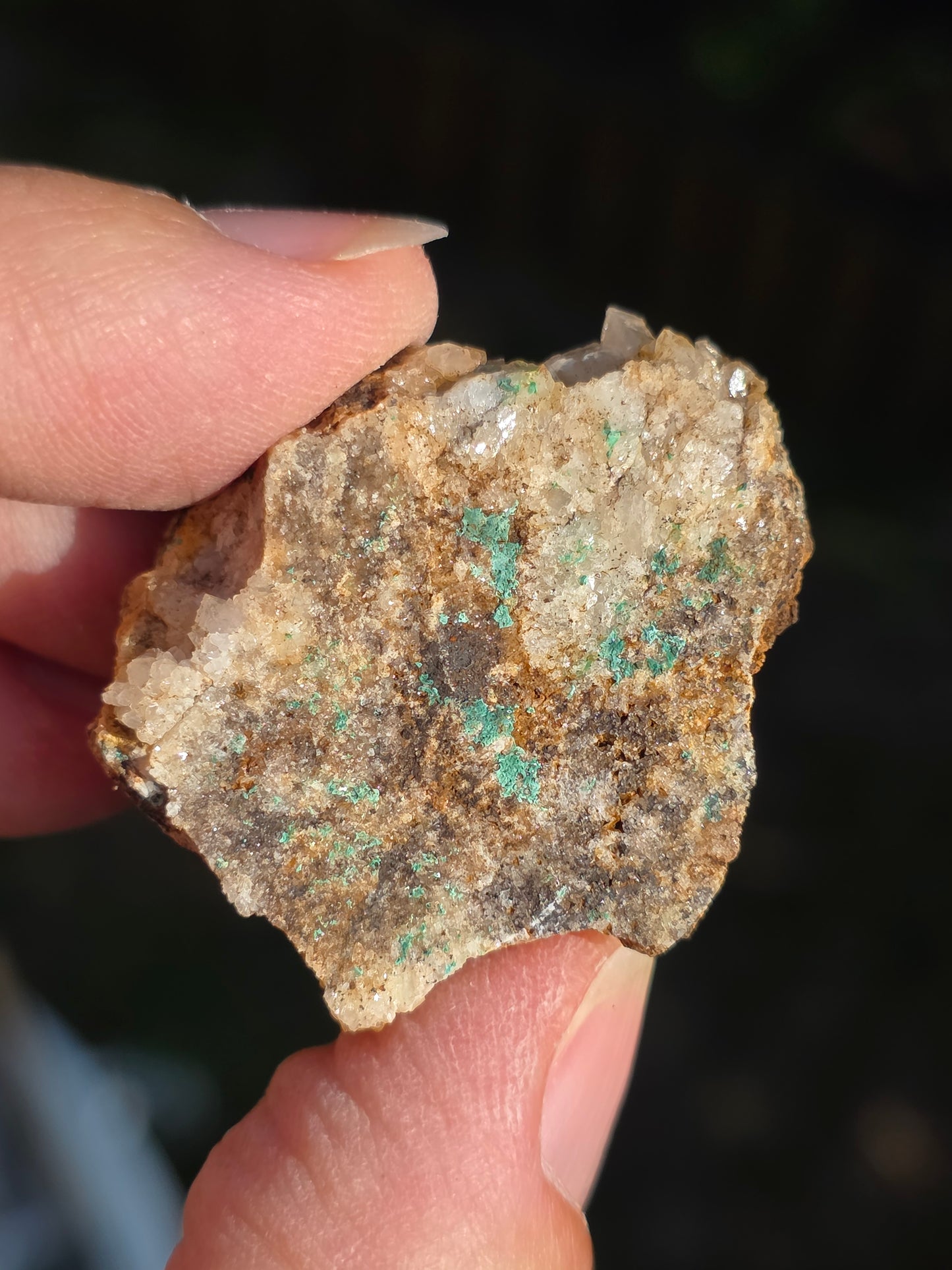 Malachite sur Quartz de l'Aveyron n°1