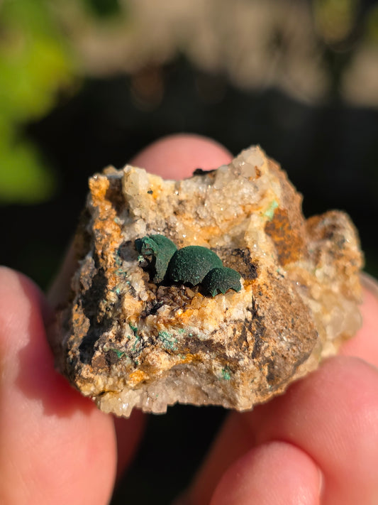 Malachite sur Quartz de l'Aveyron n°1