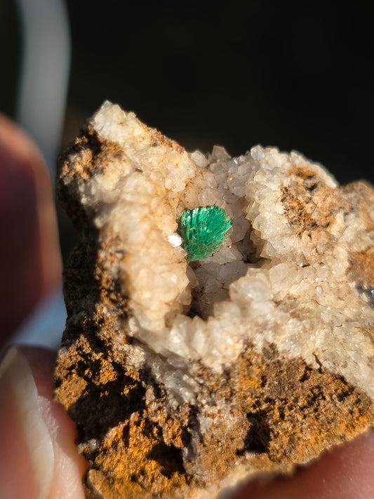 Malachite sur Quartz de l'Aveyron n°2