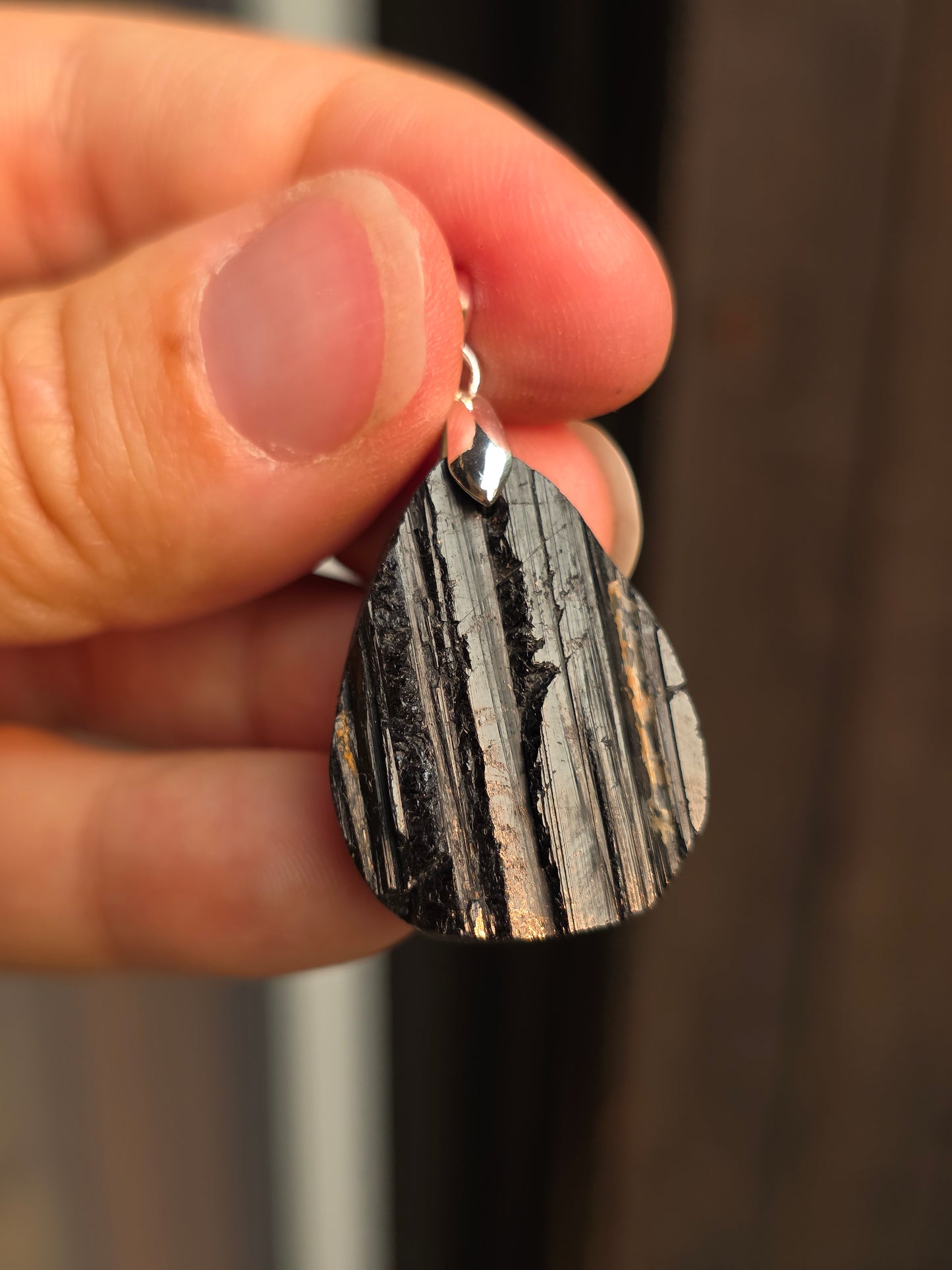 Pendentif Tourmaline noire brute n°5