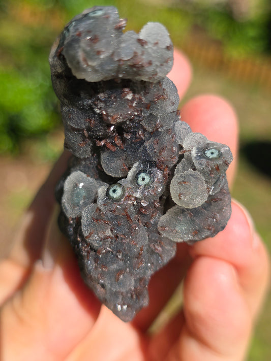 Calcédoine d'Inde avec Heulandite rouge n°19
