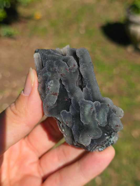 Calcédoine d'Inde avec heulandite rouge n°24