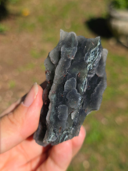 Calcédoine d'Inde avec heulandite rouge n°24